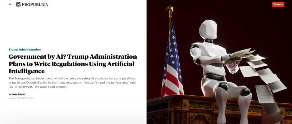 Government by AI? Trump Administration Plans to Write Regulations Using Artificial Intelligence
